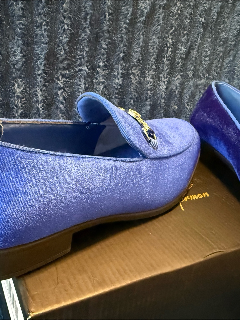 Men's Velvet Bit Loafers in Royal Blue - Picture 3 of 4